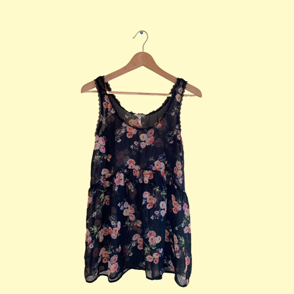Made in Mexico floral lingerie/sheer slip XS